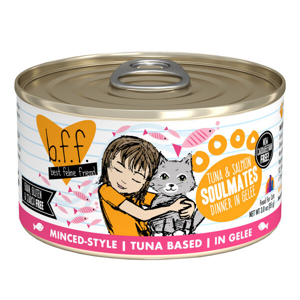 BFF Originals Soulmates Tuna & Salmon Dinner in Gelee Grain-Free Wet Cat Food, 5.5-oz🐔