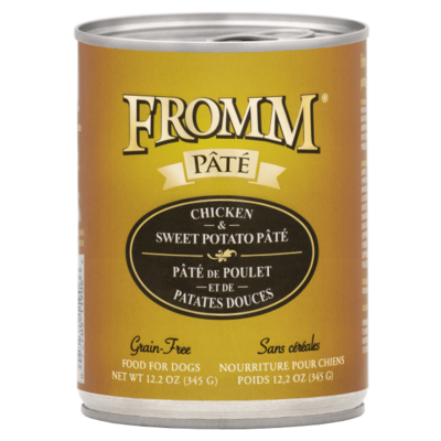 Fromm Chicken & Sweet Potato Pate Canned Dog Food, 12.2-oz