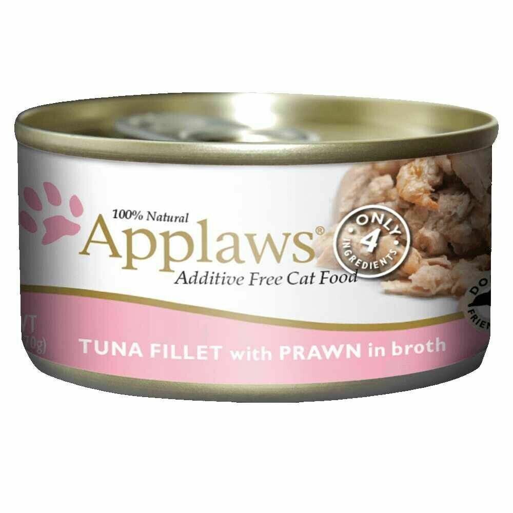 Applaws Additive Free Tuna Fillet with Prawn Canned Cat Food, 2.47-oz🐔