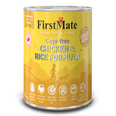 FirstMate Grain Friendly Chicken & Rice Wet Cat Food, 12.2-oz