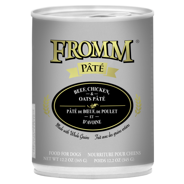 Fromm Beef, Chicken & Oats Pate Canned Dog Food, 12.2-oz