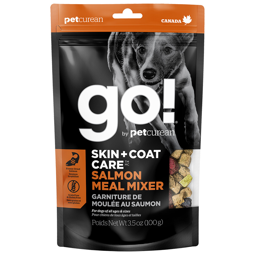 Go! Solutions Skin + Coat Care Grain-Free Salmon Meal Mixer Freeze-Dried Dog Food Topper, 3.5-oz