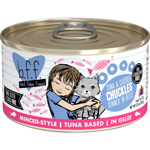 BFF Originals Chuckles Tuna & Chicken Dinner in Gelee Grain-Free Wet Cat Food, 3-oz