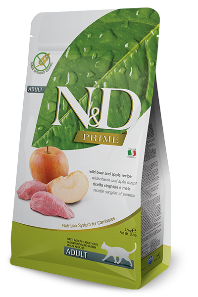 Farmina N&D Prime Boar & Apple Dry Cat Food, 3.3-lb