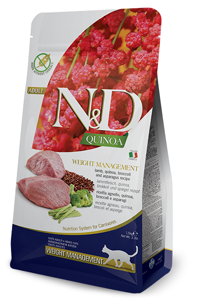 Farmina N&D Quinoa Weight Management Lamb Dry Cat Food, 11-lb