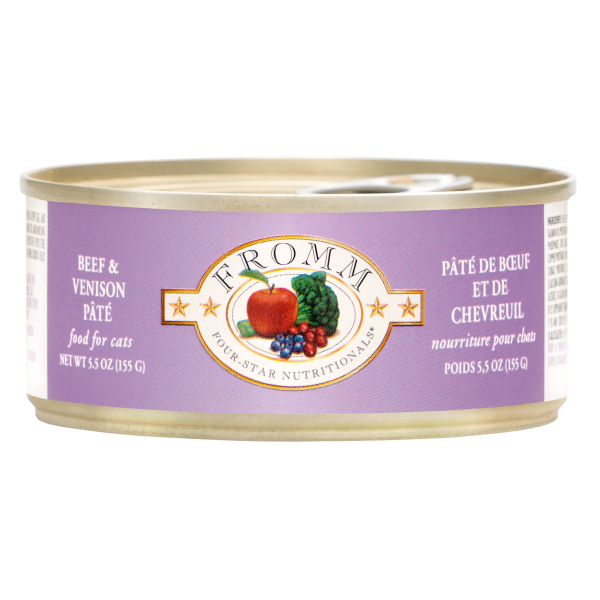 Fromm Four Star Beef & Venison Pate Canned Cat Food, 5.5-oz