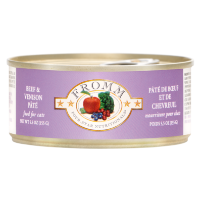 Fromm Four Star Beef & Venison Pate Canned Cat Food, 5.5-oz
