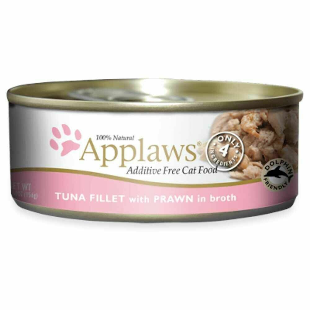 Applaws Additive Free Tuna Fillet with Prawn Canned Cat Food, 5.5-oz