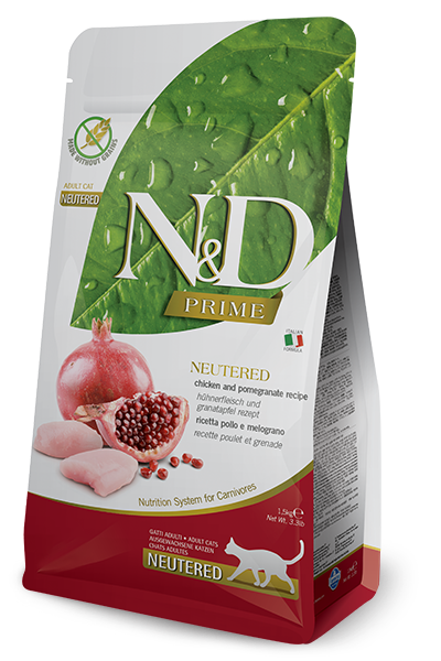 Farmina N&D Prime Chicken & Pomegranate Neutered Dry Cat Food, 11-lb
