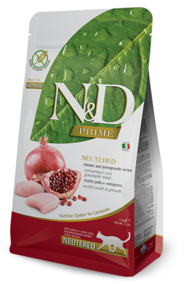 Farmina N&D Prime Chicken & Pomegranate Neutered Dry Cat Food, 3.3-lb