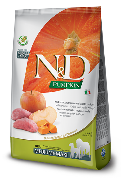 Farmina N&D Pumpkin Boar & Apple Adult Medium & Maxi Dog Dry Food, 5.5-lb