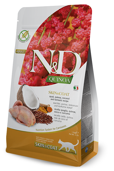 Farmina N&D Quinoa Skin & Coat Quail Dry Cat Food, 3.3-lb