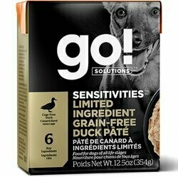 Go! Sensitivities Limited Ingredient Grain-Free Duck Pate Wet Dog Food, 12.5-oz