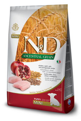 Farmina N&D Ancestral Grain Chicken & Pomegranate Medium & Maxi Puppy Dry Dog Food, 5.5-lb