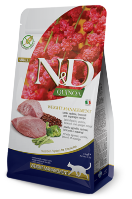 Farmina N&D Quinoa Weight Management Lamb Dry Cat Food, 3.3-lb