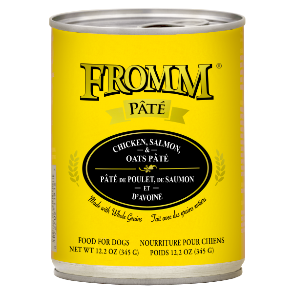 Fromm Chicken, Salmon & Oats Pate Canned Dog Food, 12.2-oz