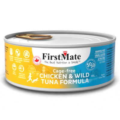 FirstMate 50/50 Chicken & Tuna Grain-Free Canned Cat Food, 5.5-oz