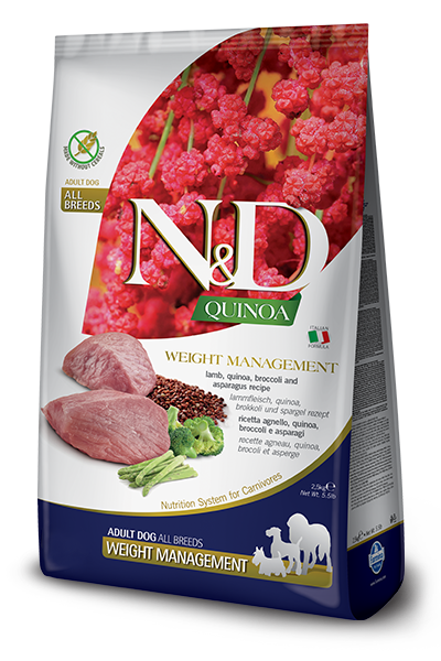 Farmina N&D Quinoa Weight Management Lamb Dry Dog Food, 5.5-lb