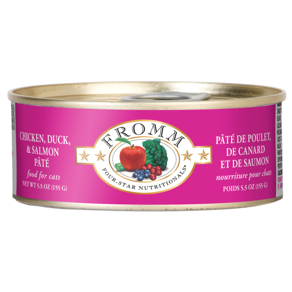 Fromm Four Star Chicken, Duck, and Salmon Pate Canned Cat Food, 5.5-oz