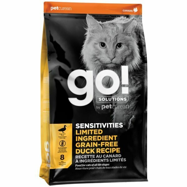 Go! Solutions Sensitivities Limited Ingredient Grain-Free Duck Dry Cat Food, 3-lb