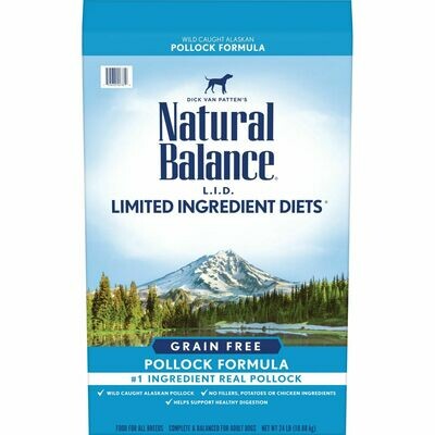 Natural Balance L.I.D. Limited Ingredient Diets High Protein Pollock Formula Dry Dog Food, 24-lb