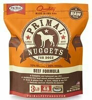 Primal Raw 1-oz Nuggets Beef Formula Raw Frozen Dog Food, 3-lbs