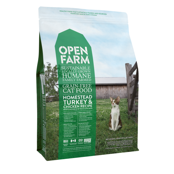 Open Farm Grain-Free Homestead Turkey and Chicken Recipe Dry Cat Food, 4-lb