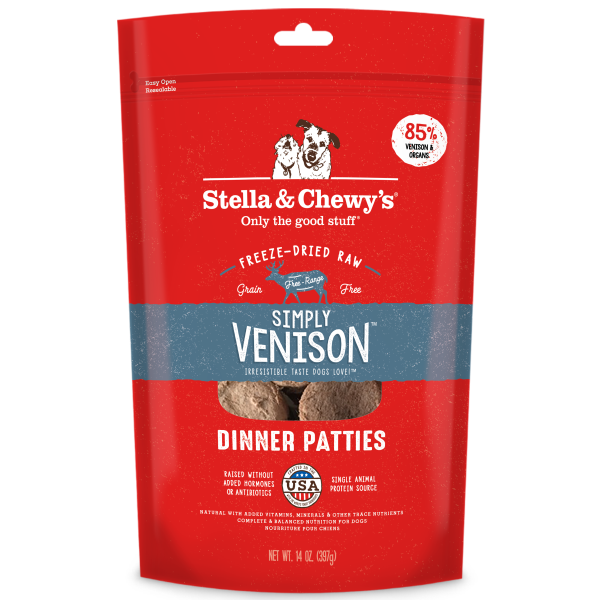Stella & Chewy's Freeze-Dried Raw Simply Venison Dinner Patties Dog Food, 14-oz bag