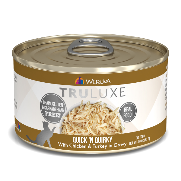Weruva Cat Truluxe Quick 'N Quirky with Chicken & Turkey in Gravy Grain-Free Wet Cat Food, 3-oz
