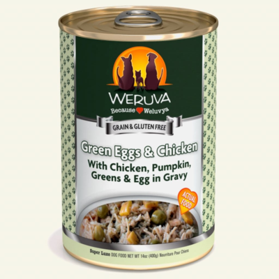 Weruva Dog Classic Green Eggs & Chicken with Chicken, Egg, & Greens in Gravy Grain-Free Wet Dog Food, 14-oz