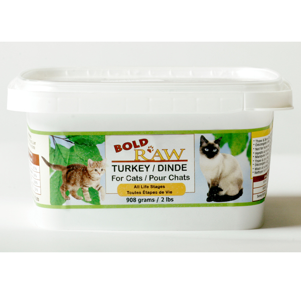 Bold Raw Turkey Tub Cat Food, 2-lb