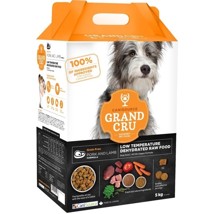 CaniSource Grand Cru Pork & Lamb Formula Grain-Free Dehydrated Dog Food, 5-kg
