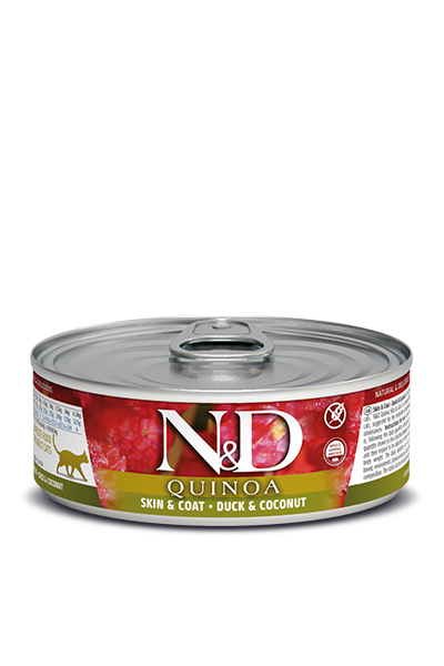 N&D Cat Quinoa Duck/Coconut Skin/coat 80g