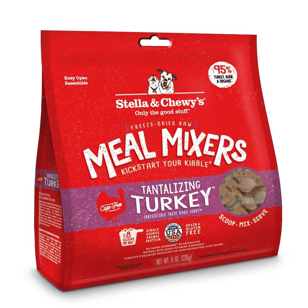 Stella & Chewy's Tantalizing Turkey Meal Mixers Grain-Free Freeze-Dried Dog Food, 8-oz bag