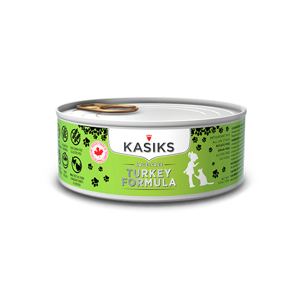 KASIKS Cage-Free Turkey Formula Grain-Free Canned Cat Food, 5.5-oz