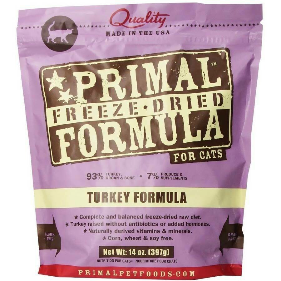Primal Turkey Formula Nuggets Grain-Free Raw Freeze-Dried Cat Food, 14-oz bag