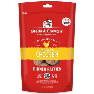 Stella & Chewy's Chewy's Chicken Dinner Patties Grain-Free Freeze-Dried Dog Food, 14-oz bag