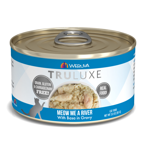Weruva Cat Truluxe Meow Me A River with Basa in Gravy Grain-Free Wet Cat Food, 3-oz🐔