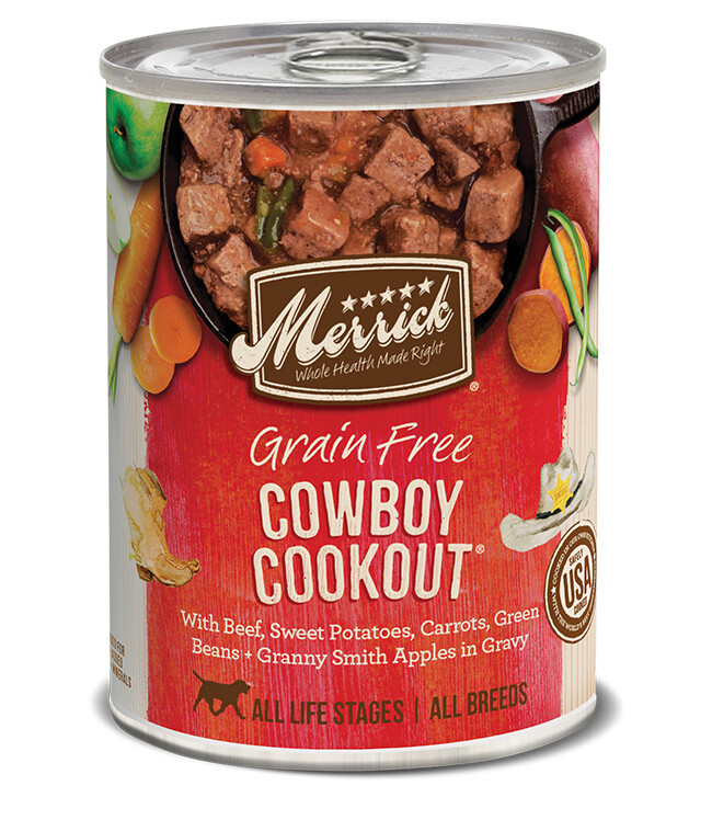 Merrick Grain-Free Cowboy Cookout Canned Dog Food, 12.7-oz