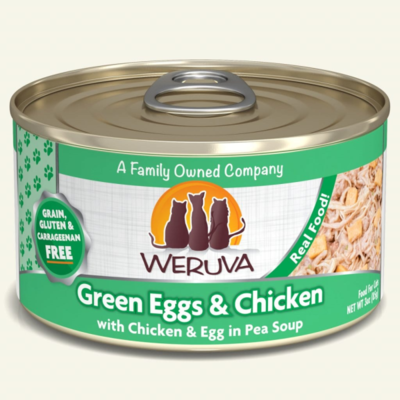 Weruva Cat Classic Green Eggs & Chicken with Chicken, Egg & Greens in Gravy Grain-Free Wet Cat Food, 3-oz