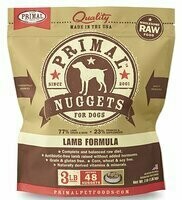 Primal Raw Nuggets Lamb Formula Raw Frozen Dog Food, 3-lb