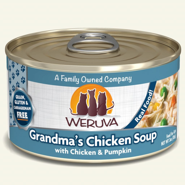 Weruva Cat Classic Grandma's Chicken Soup with Chicken & Pumpkin Grain-Free Wet Cat Food, 3-oz