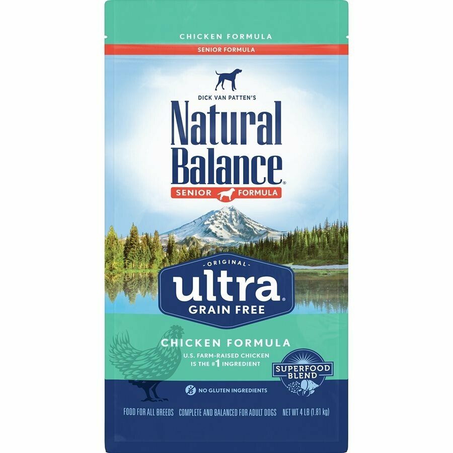 Natural Balance Original Ultra Senior Formula Chicken Formula Grain-Free Dry Dog Food, 4-lb