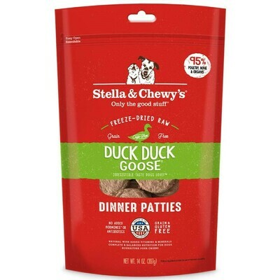 Stella & Chewy's Duck Duck Goose Dinner Patties Grain-Free Freeze-Dried Dog Food, 14-oz bag