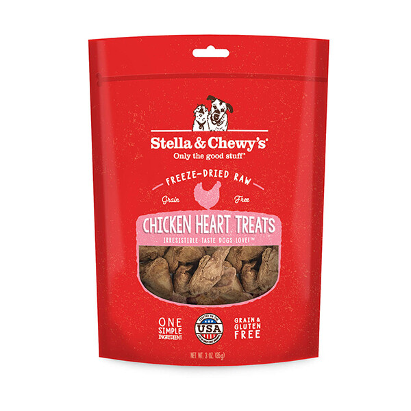 Stella & Chewys Dog Treat Chicken Heart 3.0OZ
