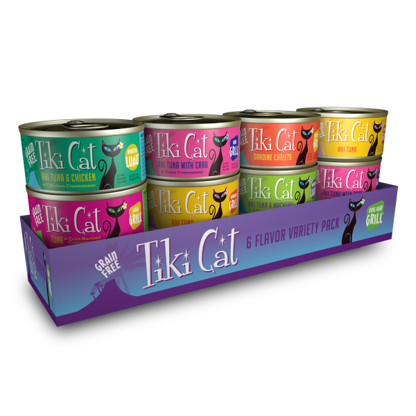 Tiki Cat King Kamehameha Luau Variety Pack Grain-Free Canned Cat Food, 2.8-oz, case of 12
