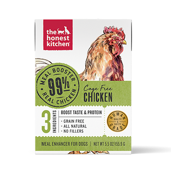 Honest Kitchen Grain-Free 99% Cage-Free Chicken Wet Dog Food Topper, 5.5-oz box