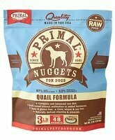 Primal Quail Formula Nuggets Grain-Free Raw Frozen Dog Food, 3lb