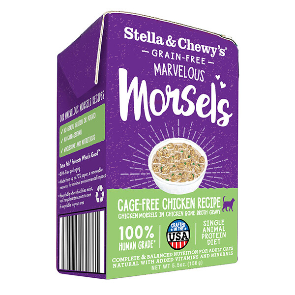Stella & Chewy's Marvelous Morsels Cage-Free Chicken Recipe Wet Cat Food, 5.5-oz