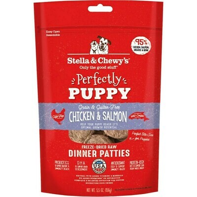 Stella & Chewy's Perfectly Puppy Chicken & Salmon Dinner Patties Freeze-Dried Raw Dog Food, 5.5-oz